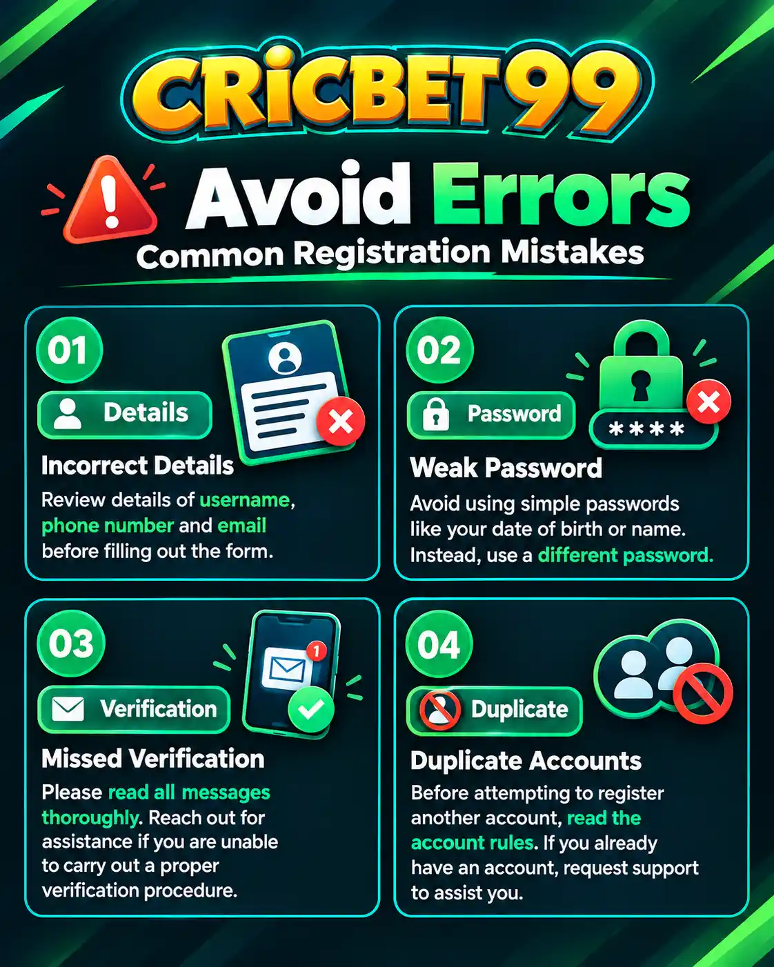 Common registration mistakes