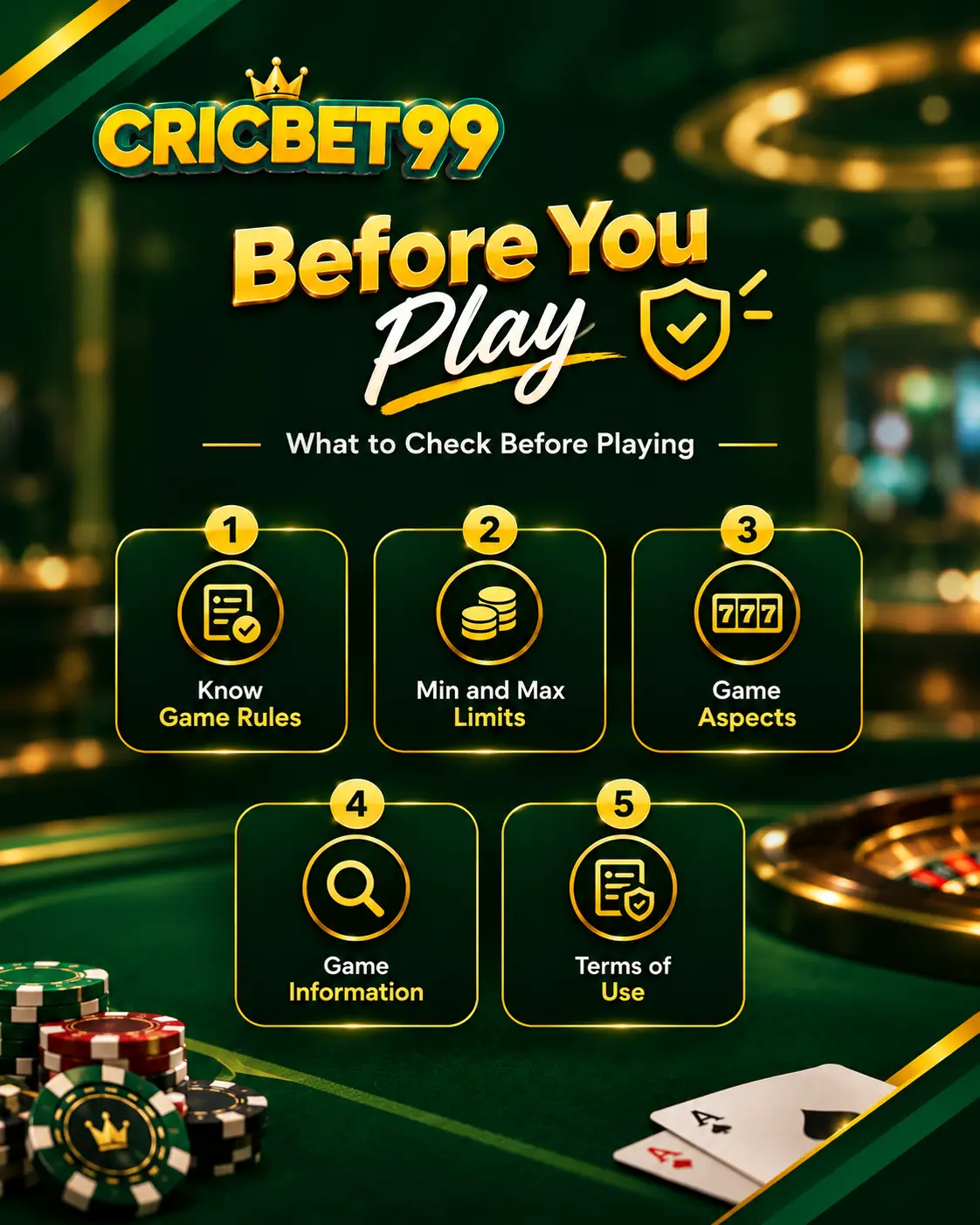 What to check before playing